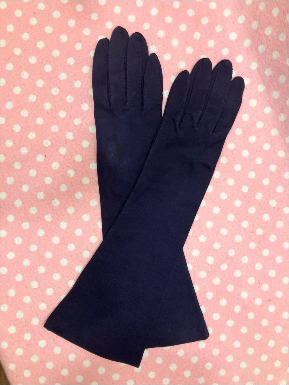 Vintage “Saks Fifth Avenue” Deep Blue Cotton Gloves 7